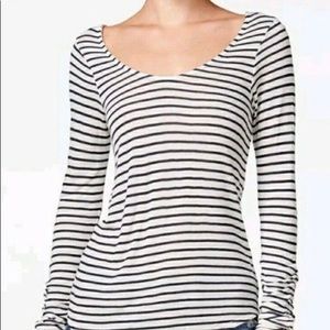 Chelsea Sky Womens Striped Open Back Top